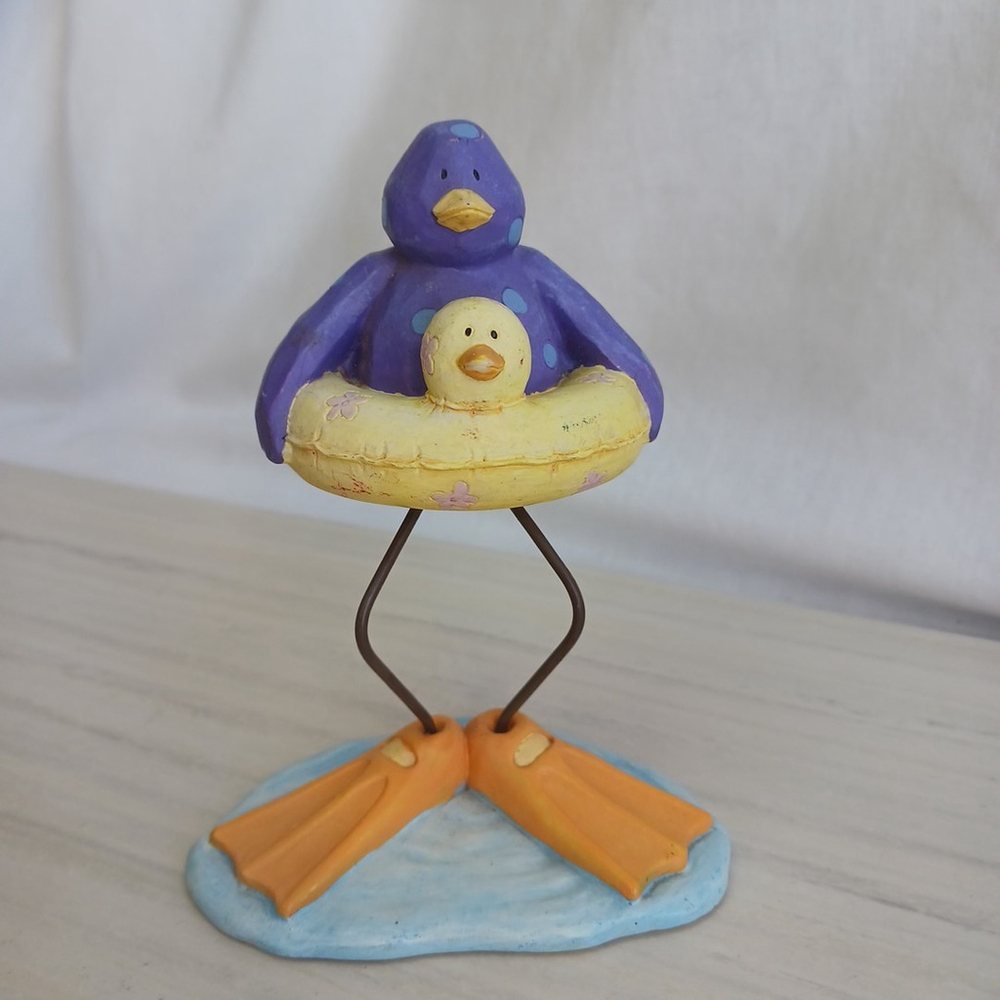 Russ Waddles Bird Bath Figurine 11671